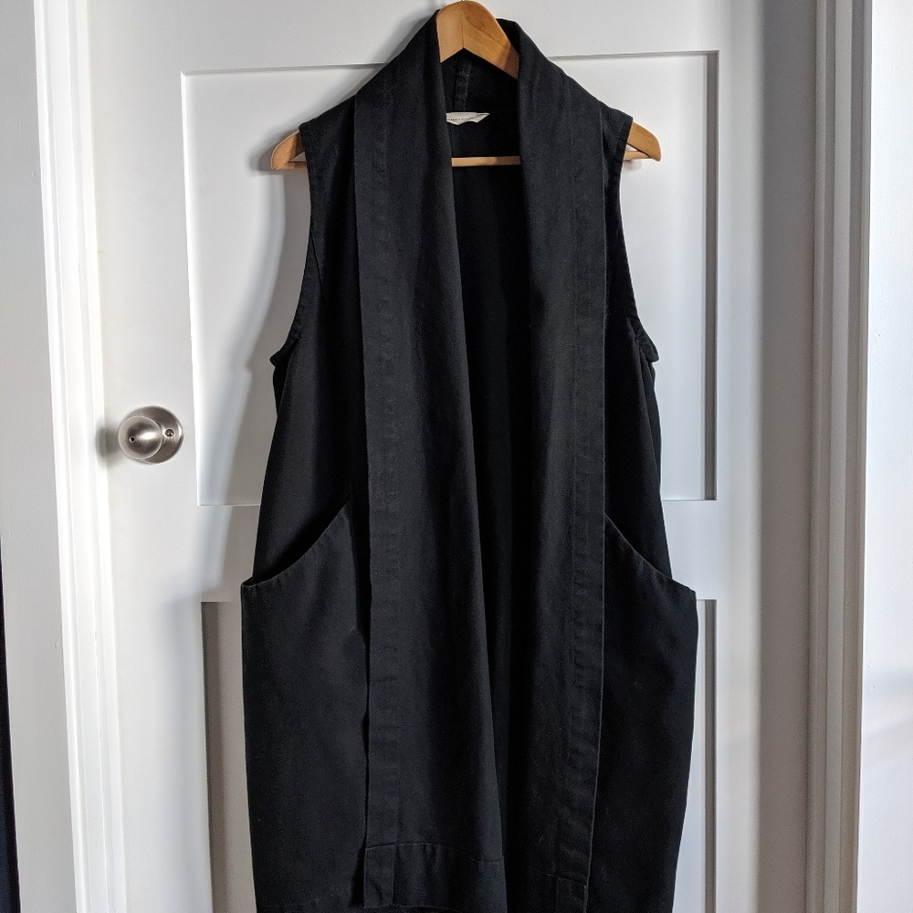 Elizabeth Suzann Black Cotton Canvas Clyde Vest M